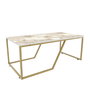 Hanah Home Wendy Mesa de Centro Blanco y Oro